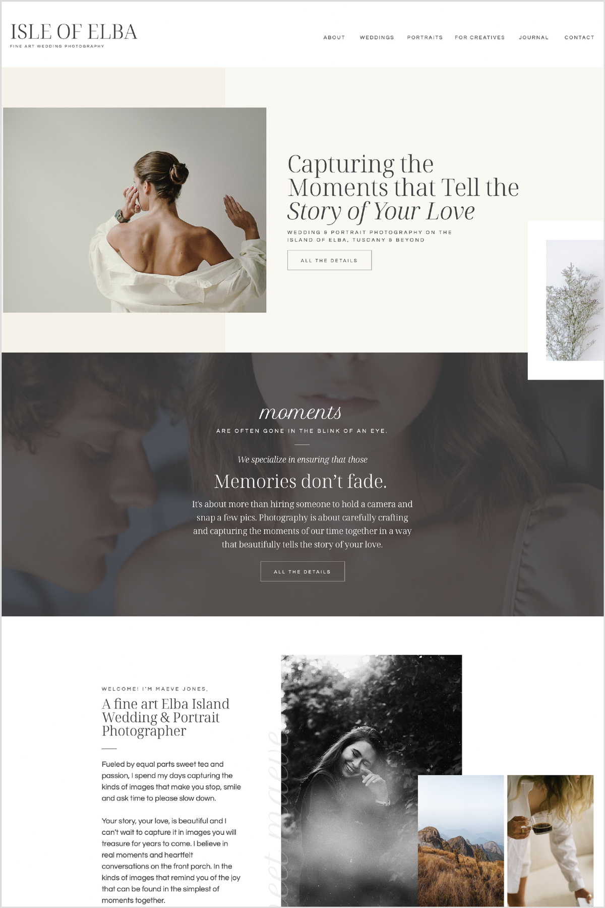 Elba Island - Showit Template