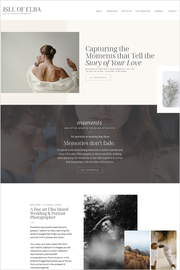 Elba Island - Showit Template