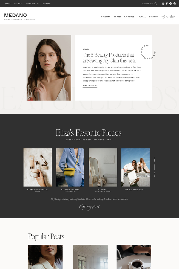 Medano - Showit Template