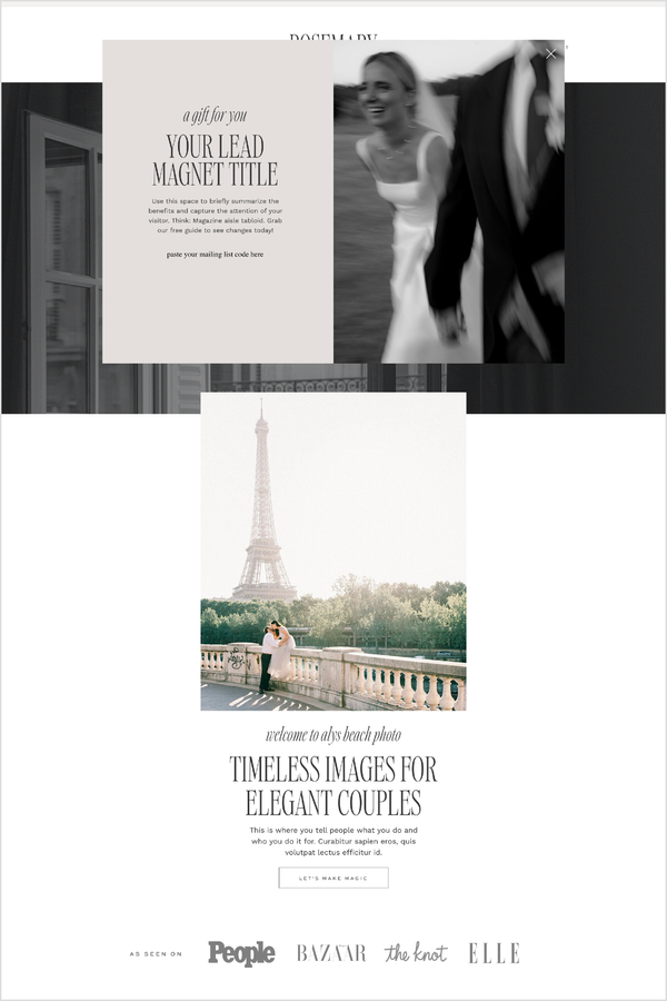 Rosemary - Showit Template